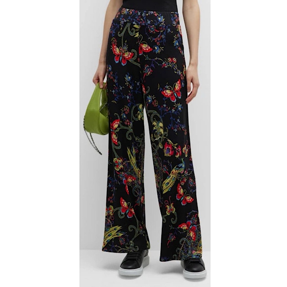 Johnny Was Pottery‎ Knit Cardigan Wide Leg Pull On Pants Set S/M Oriental Kimono